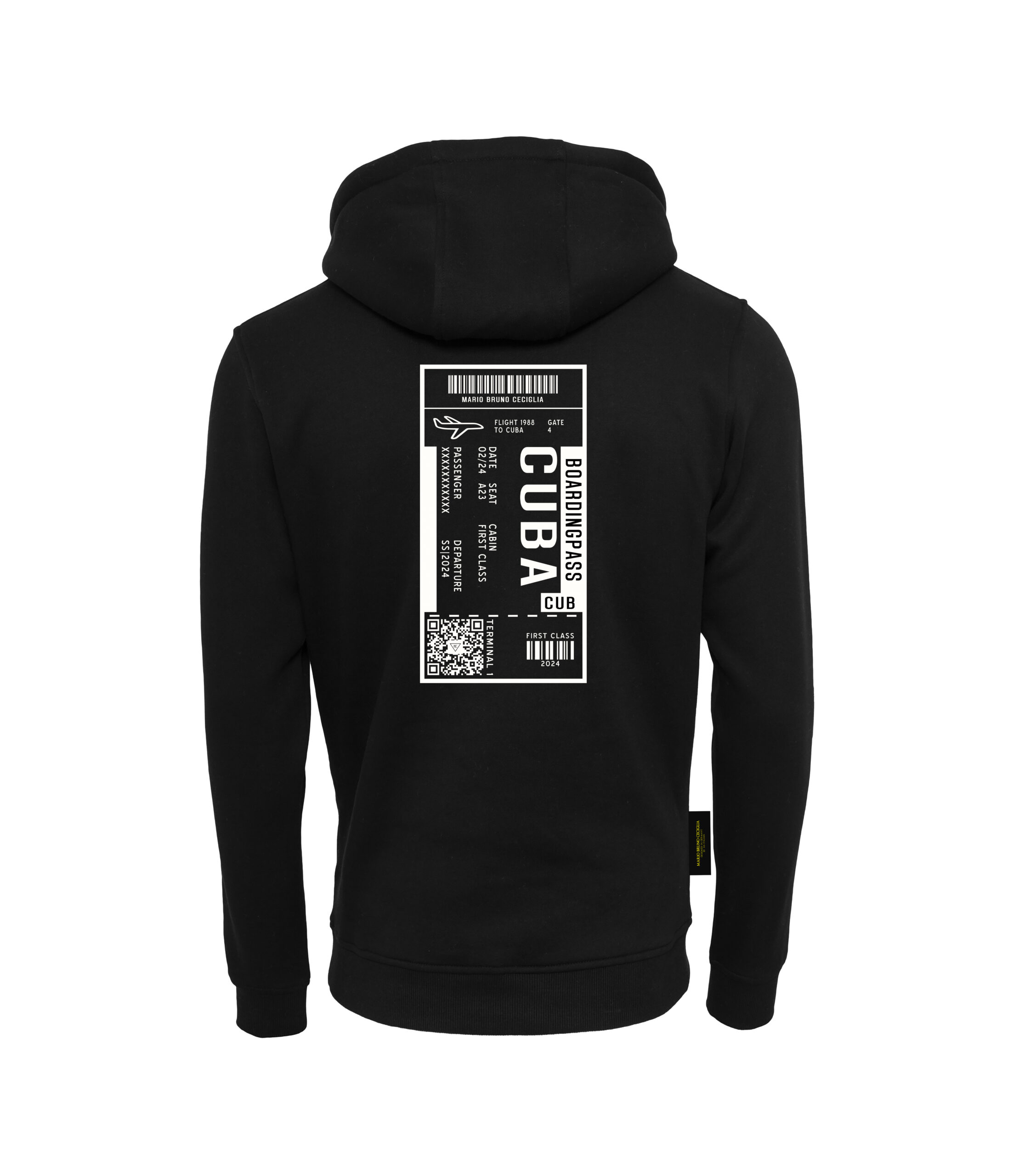 Kapuzenpullover in Oversize Boarding-Pass Black – Bild 9