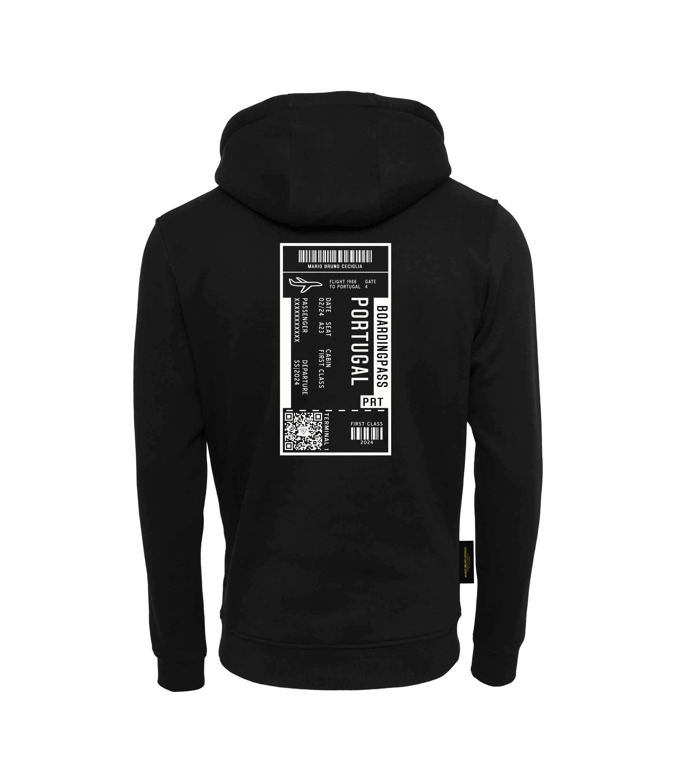 Kapuzenpullover in Oversize Boarding-Pass Black – Bild 22