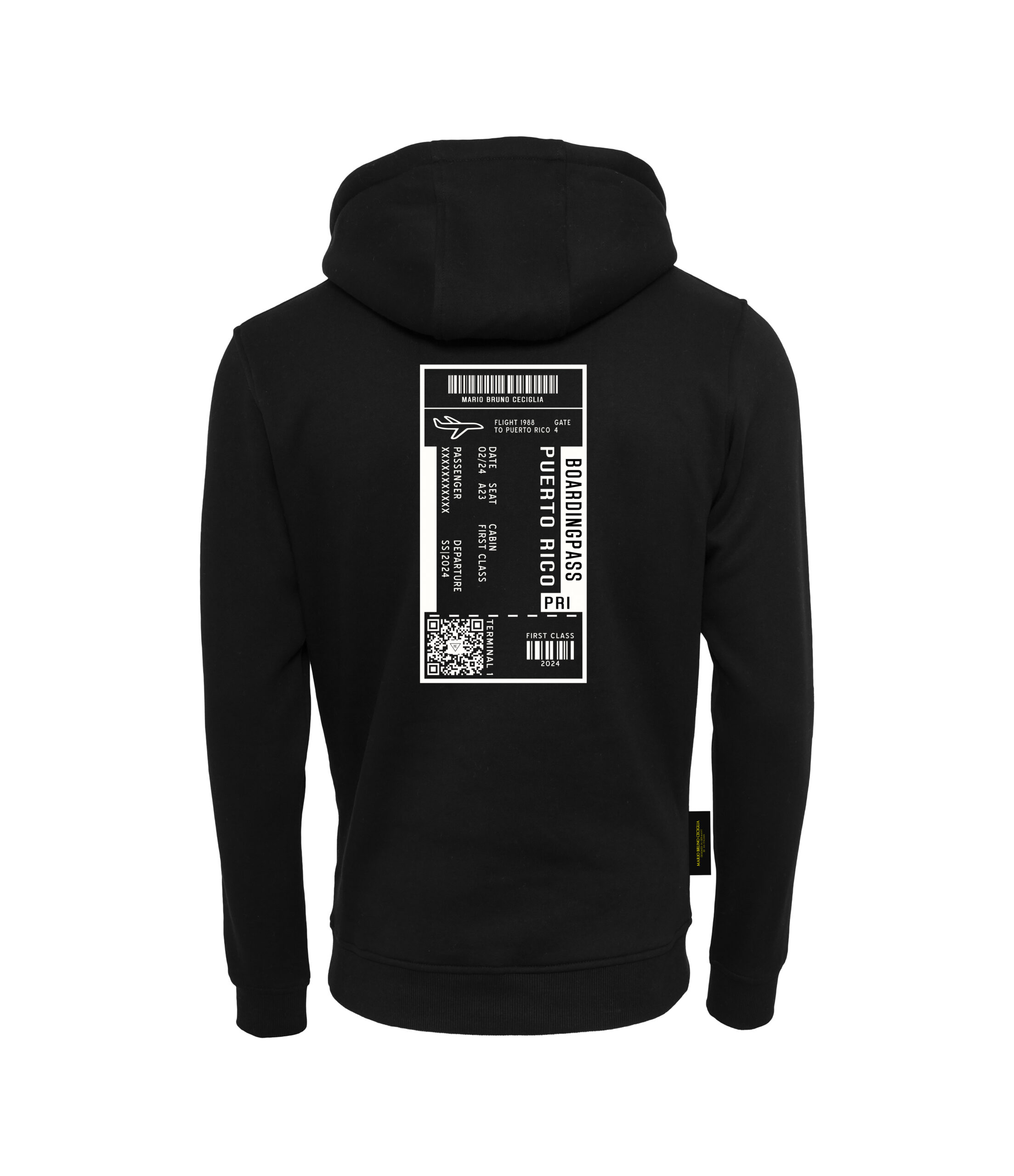 Kapuzenpullover in Oversize Boarding-Pass Black – Bild 23