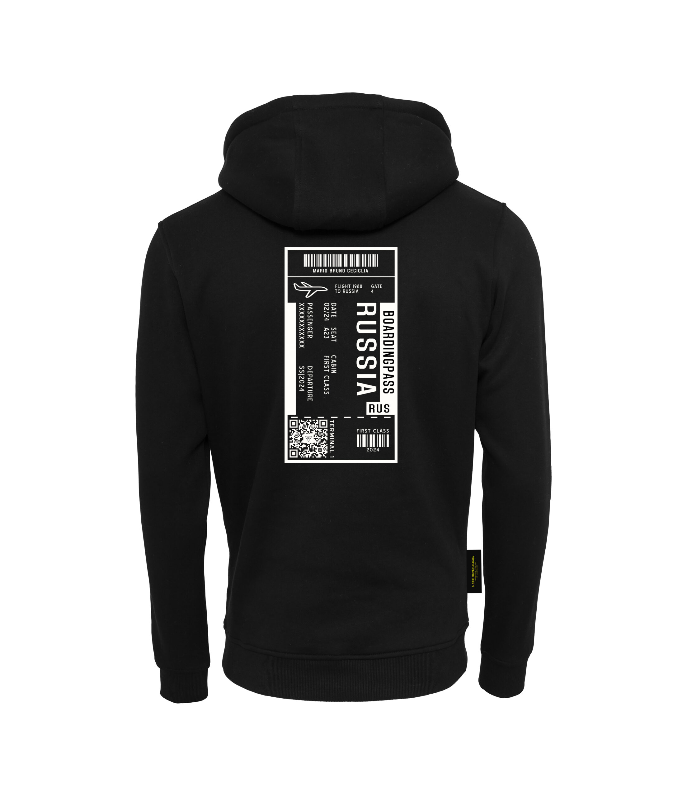 Kapuzenpullover in Oversize Boarding-Pass Black – Bild 25