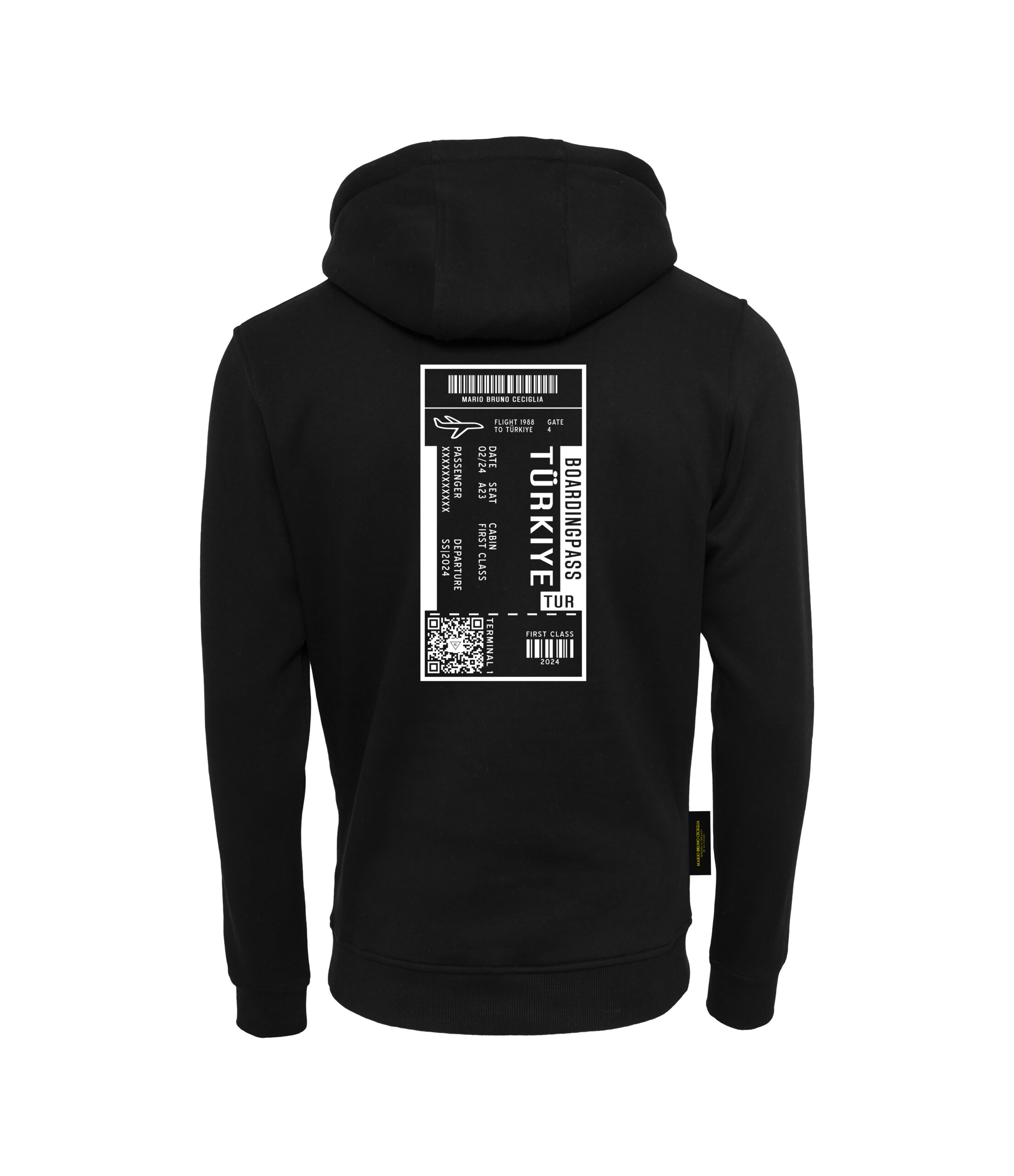 Kapuzenpullover in Oversize Boarding-Pass Black – Bild 29